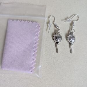 Handcrafted Silver Snowflake Balloon Dangle Earrings New